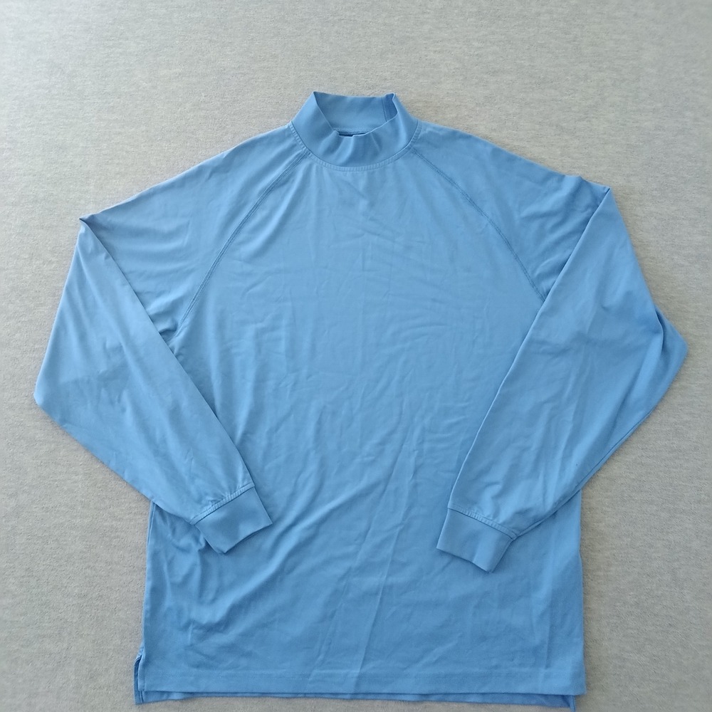 FootJoy Mens ProDry Mock Neck Long Sleeve Base Layer Golf Shirt Blue Medium